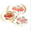110 Piece-Rustic Fall Harvest Delights: Disposable Paper Plates, Cups, and Napkins Set with Charming Red Truck and Autumn Decorations for Thanksgiving, Holiday Parties, and More view 1