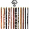 Wooden Walking Sticks and Canes Travel Collapsible for Men Women Seniors Hiking with Brass Solid Handle (Silver Polished, AANWS-110) (WS-01) view 1