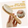 ibasenice 3sets Hair Brush Natural Wooden Comb Wool Brush for Newborns for Gentle Scalp Massage Shower Lightweight Easy to Use view 2
