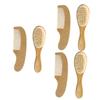 SAFIGLE 3sets Hair Brush Wooden Comb Natural Wool Brush for Newborns Gentle Care for Scalp and Hair Lightweight and Portable view 1