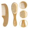 SAFIGLE 3sets Hair Brush Wooden Comb Natural Wool Brush for Newborns Gentle Care for Scalp and Hair Lightweight and Portable view 2