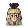 ZISHAK Cute Monkey Splice Burlap Drawstring Gift Bag:A Reusable Christmas Burlap Gift Pouch For All Your Needs view 2