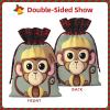 ZISHAK Cute Monkey Splice Burlap Drawstring Gift Bag:A Reusable Christmas Burlap Gift Pouch For All Your Needs view 3