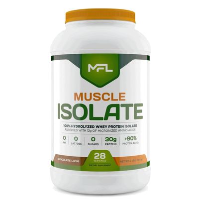 MUSCLE FOOD LABS MFL 100% Pure Isolate Protein 2 lbs l 30g of Protein l 12g Amino Acids l Keto Friendly l Low Carbs | 28 Servings (Chocolate Lava)