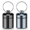 2 Pack Mini Pills Case Small Pill Holder Keychain for Purse - Portable Travel Pill Container Keychain, Waterproof Metal Daily Medicine Organizer Box for Office Outdoor Camping (Black & Grey) view 1