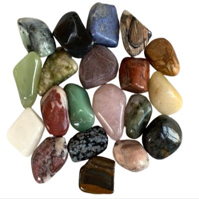 1/2 LB Assorted Tumbled Stones, Polished Natural Assorted Gemstone, Assorted Healing Crystals (Assorted)