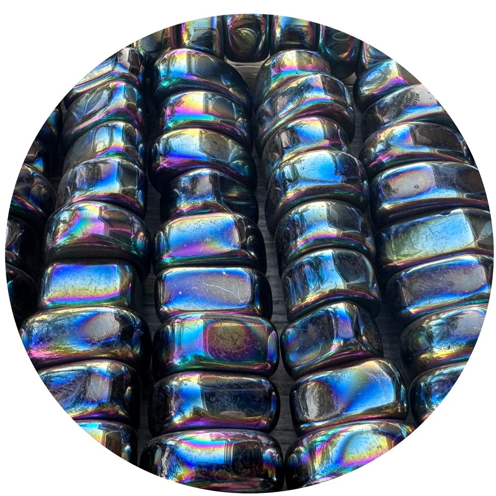 1/2 LB Rainbow Magnetic Hematite Tumbled Stones - Polished Natural Gemstone for Healing Crystals