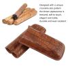 Airshi 2 Finger Cigar Case, Cigar Case Holder Textured PU Leather Portable Soft view 3