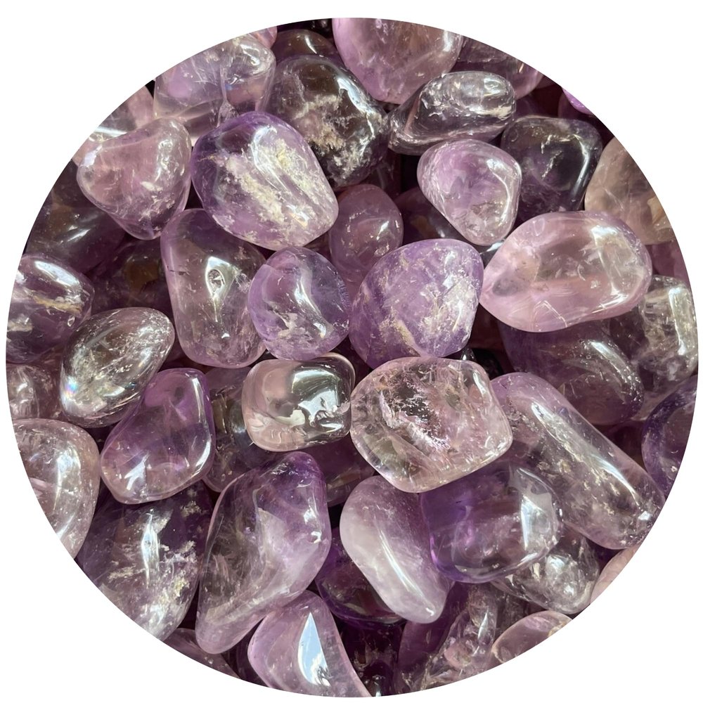 1/2 LB Amethyst Tumbled Stones, Polished Natural Amethyst Gemstone, Amethyst Healing Crystals (Amethyst)