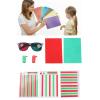 Amblyopia Training Reading Aids, Guided Reading Strips, Enhanced Vision 5 Sheet Red Green Myopia Training Cards Professional with Glasses for Eye Exercise view 2