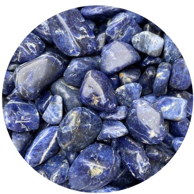 1/2 LB Sodalite Tumbled Stones, Polished Sodalite Gemstone, Healing Crystals (Sodalite)