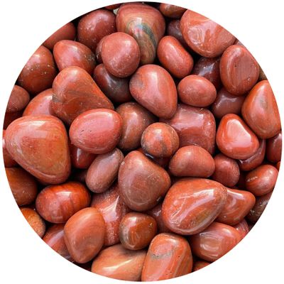 GAF TREASURES 1/2 LB Red Jasper Tumbled Stones, Polished Red Jasper Gemstone, Red Jasper Healing Crystals (Red Jasper)
