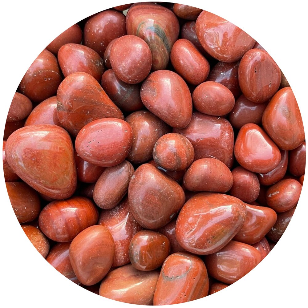 GAF TREASURES 1/2 LB Red Jasper Tumbled Stones, Polished Red Jasper Gemstone, Red Jasper Healing Crystals (Red Jasper)