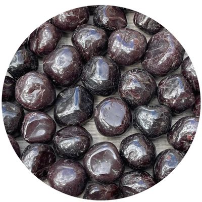 1/2 LB Garnet Tumbled Stones, Polished Garnet Gemstone, Garnet Healing Crystals (Garnet)