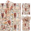 100 Sheets 20 * 14 Inches Floral Highland Cow Tissue Paper for Gift Bags, Boho Flower Gift Wrapping Tissue Paper for Birthday Wedding Baby Shower Cow Themed Party DIY Craft view 1