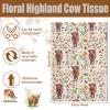 100 Sheets 20 * 14 Inches Floral Highland Cow Tissue Paper for Gift Bags, Boho Flower Gift Wrapping Tissue Paper for Birthday Wedding Baby Shower Cow Themed Party DIY Craft view 2
