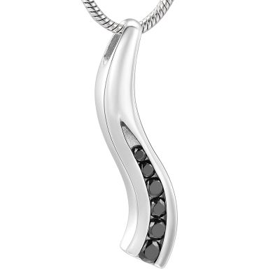 BIAIHQIE Stainless Steel Urn For Ashes Strip With Crystal Necklace Women Pendant Cremation Jewelry Memorial Jewelry,3
