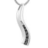 BIAIHQIE Stainless Steel Urn For Ashes Strip With Crystal Necklace Women Pendant Cremation Jewelry Memorial Jewelry,3 view 1
