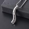 BIAIHQIE Stainless Steel Urn For Ashes Strip With Crystal Necklace Women Pendant Cremation Jewelry Memorial Jewelry,3 view 3
