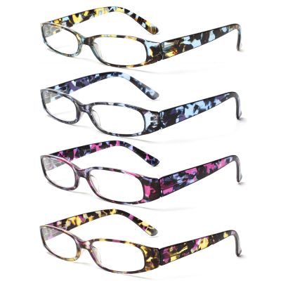 Kerecsen Women's Reading Glasses 4 Pairs Ladies Fashion Spring Hinge Readers (Colourful-3, 3.50)