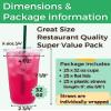 Aatriet [50 Sets] 32 oz Clear Plastic Cups with Lids and STRAWS, Disposable Party Cups for To Go Iced Coffee Cold Drinks, Smoothie, Juice, Parfait, Frappuccino, Milkshake. No Leaking Fruit Cup view 2