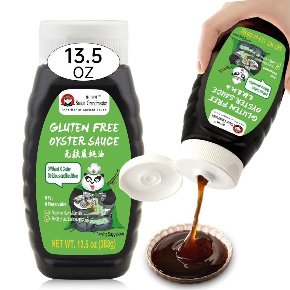 300 Oysters in Every Bottle  Premium Gluten-Free Oyster Sauce (70% Oyster Content), Non-GMO, No MSG, Low Sodium, Slow-Simmered for Rich Flavor, Perfect for Cooking & BBQ, 13.5 fl oz PET Bottle (Single Pack)  Sauce Grandmaster