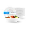 100 Pcs 12oz Disposable Bagasse Paper Bowl for Hot and Cold Food Compostable White Paper Bowls (355ml) view 1