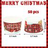 50 PCS Christmas Snack Bowls Christmas Paper Ice Cream Cups 9 oz Disposable Treat Dessert Bowls Red and Black Plaid Snack Paper Cups for Holiday Treat Dessert Cakes Candy Party Supplies view 2