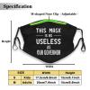 This is As Useless As The Government Face Mask Adult Reusable Dust Masks Outdoor Black view 2