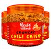 Chili Crisp No-Floating Oil (3 bottles medium hot) spicy chilli crisp crunch. Crispy garlic & onion "no-oil" chili oil crisp by Real Naturals. Chili garlic sauce umami ramen toppings & rice furikaki. view 1