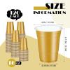 cssopenss 120 pcs Gold plastic cups 16 oz Carnival plastic Disposable Cups gold Party Cups for drinking Tastings served Snacks Barbecues Picnics view 2