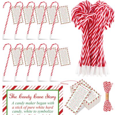 Zhanmai 121 Pcs Candy Cane Story Cards Religious Christmas Pens Gift Set