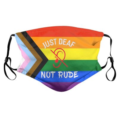 Just Deaf Not Rude Face Mask Adult Reusable Dust Masks Outdoor Black
