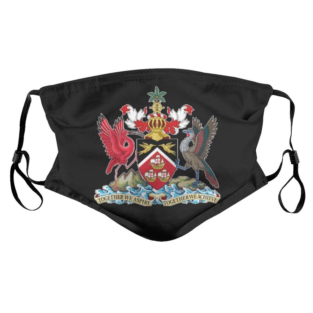 Coat of Arms of Trinidad and Tobago Face Mask Adult Reusable Dust Masks Outdoor Black
