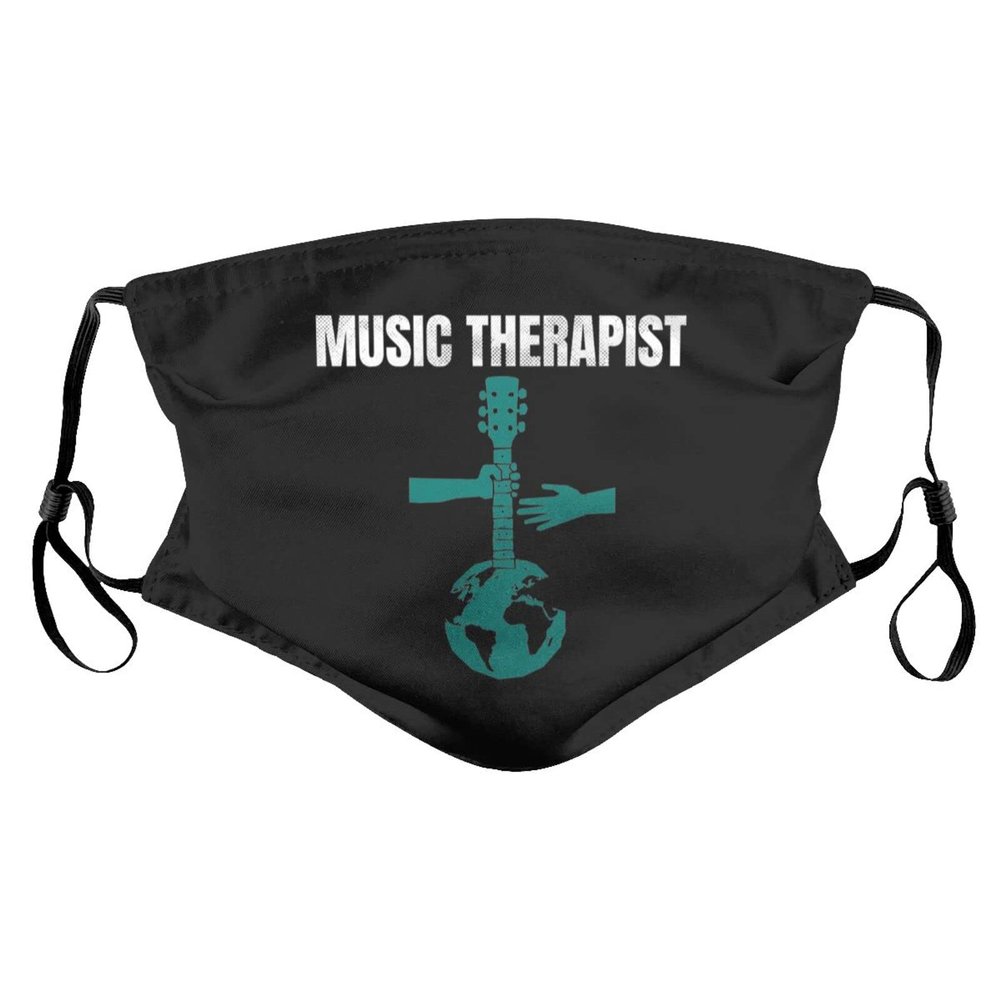 Music Therapist Appreciation Gifts Music Therapy Face Mask Adult Reusable Dust Masks Outdoor Black