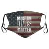 Muslim Lives Matter Face Mask Adult Reusable Dust Masks Outdoor Black view 1