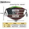 Muslim Lives Matter Face Mask Adult Reusable Dust Masks Outdoor Black view 2