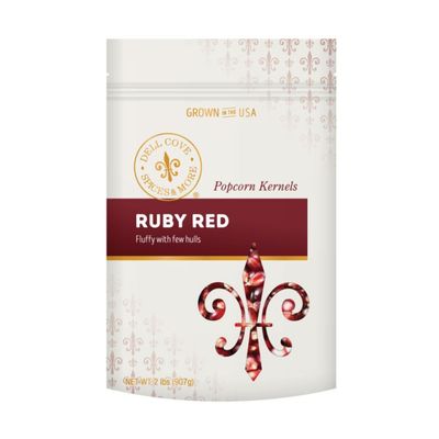 Ruby Red Popcorn Kernels - Best Gourmet Popcorn for Home Movie Nights & Popcorn Machines - Dell Cove Spices, Two Pounds