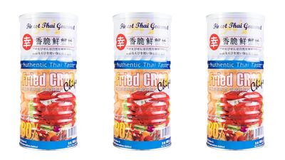 3 Packs - Crab Thai Gourmet Fried Chips - Banh Phong Vi Cua - 100 g per Can with 3 Cans per Order - Product of Thailand