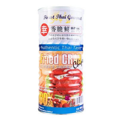 1 Pack - Crab Thai Gourmet Fried Chips - Banh Phong Vi Cua - 100 g per Can - Product of Thailand