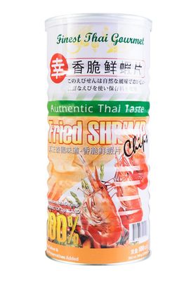 1 Pack - Shrimp Thai Gourmet Fried Chips - Banh Phong Vi Tom - 100 g per Can - Product of Thailand