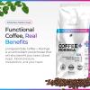 Livingood Daily Coffee with Moringa, Whole Bean Medium Roast Coffee with Plant Based Ingredients for Morning Energy, Made with Moringa Powder, Organic, Non GMO, Vegan, Gluten Free, 20 Srvgs, 12 oz Bag view 2