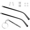 1 Pair Glasses Replacement Arms TR90 Plastic Frame Arms Flat Tooth Double Teeth and Multifunctional 3 in 1 Screwdriver for Glasses, SunglassesWidth 5mmGlossy Black view 1