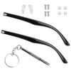 1 Pair Plastic TR90 Glasses Replacement Arms Flat Tooth Double Teeth and Multifunctional 3 in 1 Screwdriver for Glasses, SunglassesWidth 6.5mmGlossy Black view 1