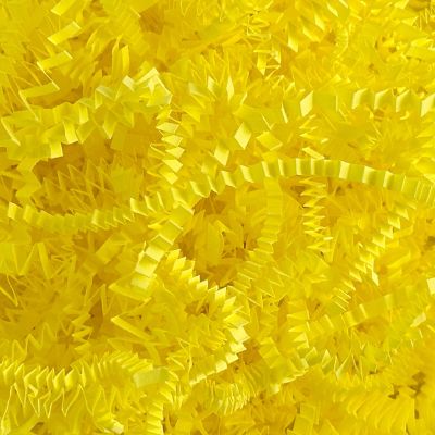 Corlcol 1LB Crinkle Cut Paper Shred Filler for Gift Box Bag and Basket On Holidays(Bright Yellow)