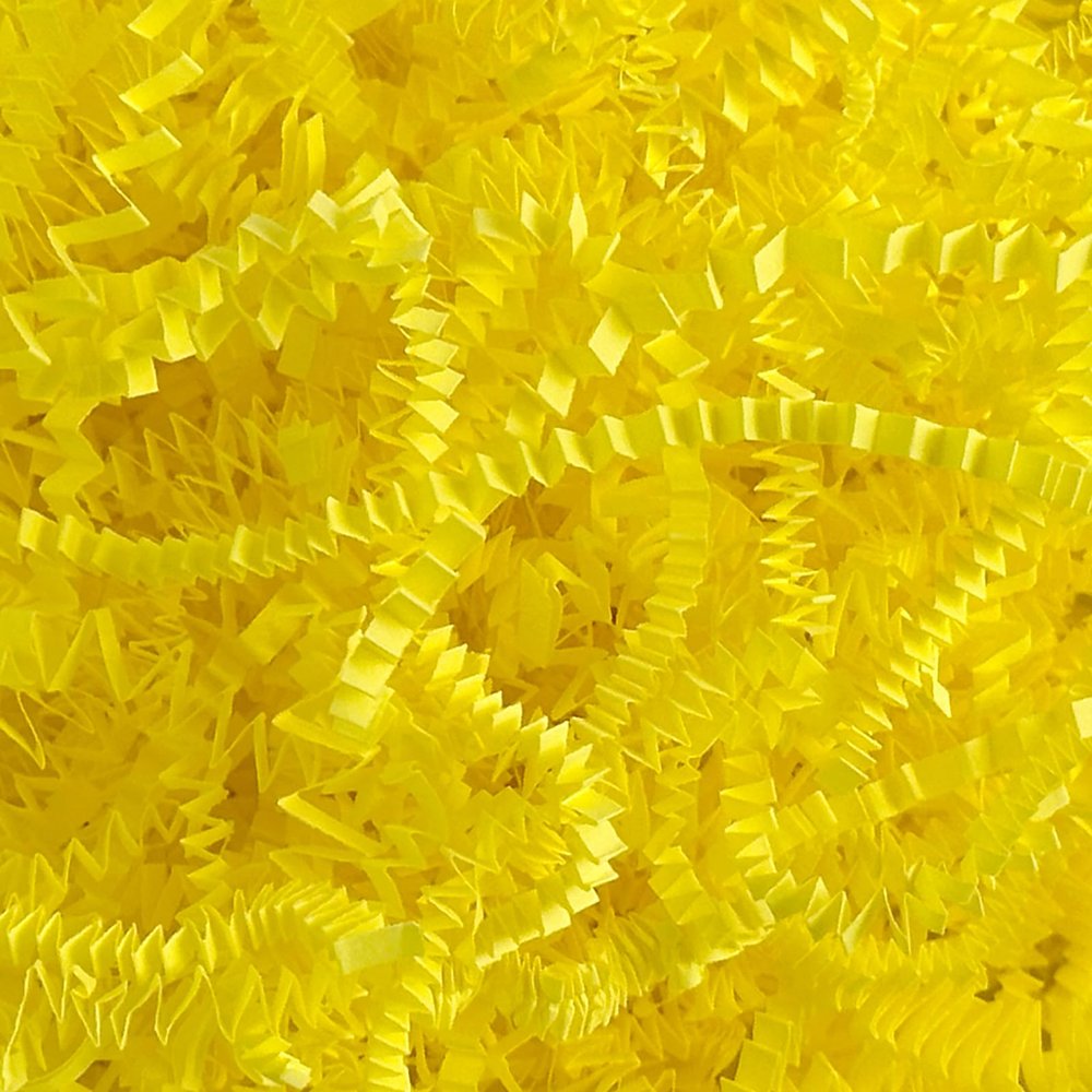 Corlcol 1LB Crinkle Cut Paper Shred Filler for Gift Box Bag and Basket On Holidays(Bright Yellow)