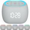 ANJANK White Noise Sound Machine Alarm Clock with Bluetooth Speaker, 21 Relaxing Sounds, 7 Night Lights,0-100% Dimmer/Sleep Timer/30-Level Volume Control,Sound Machine for Kids Adults Sleeping,Bedroom view 1