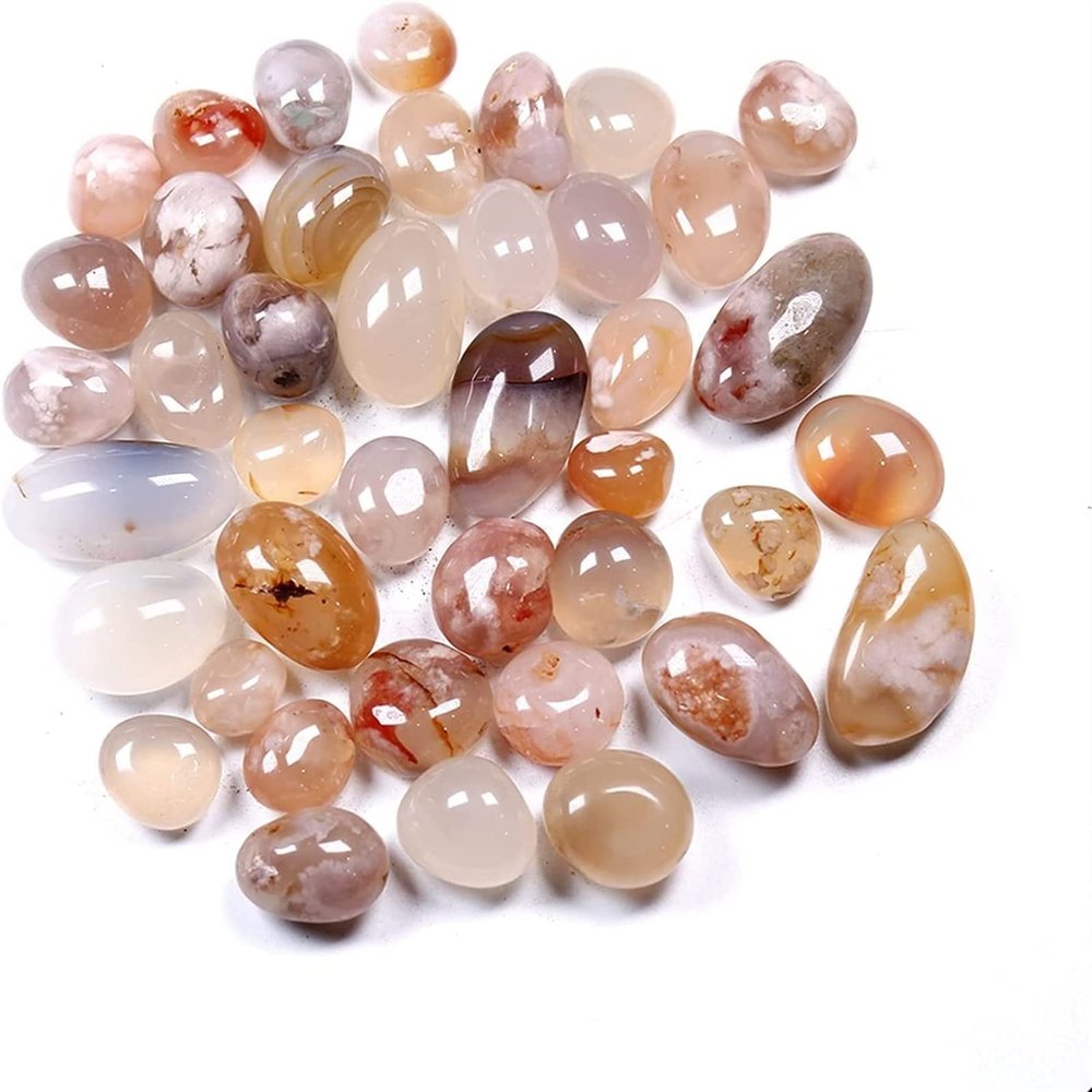 AMHIL Minerals Stones 50g Natural Pink Sakura agates Crushed Stone Crystal degauss Chakra Healing Quartz Home Decorate Crystal Stones Decoration