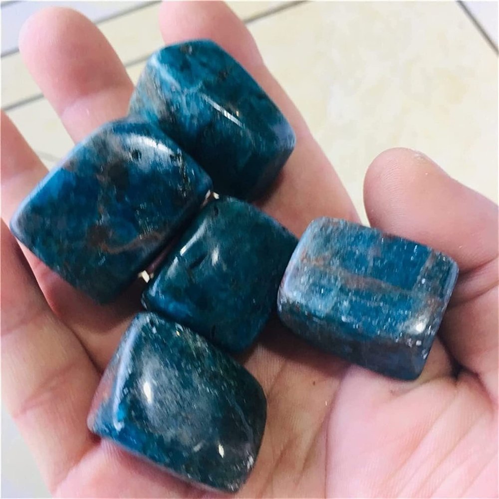AMHIL Minerals Stones 100g Natural Crystal Apatite Gemsteine Natural Rock Mineral Cutting polishing for Healing Chakras Crystal Stones Decoration