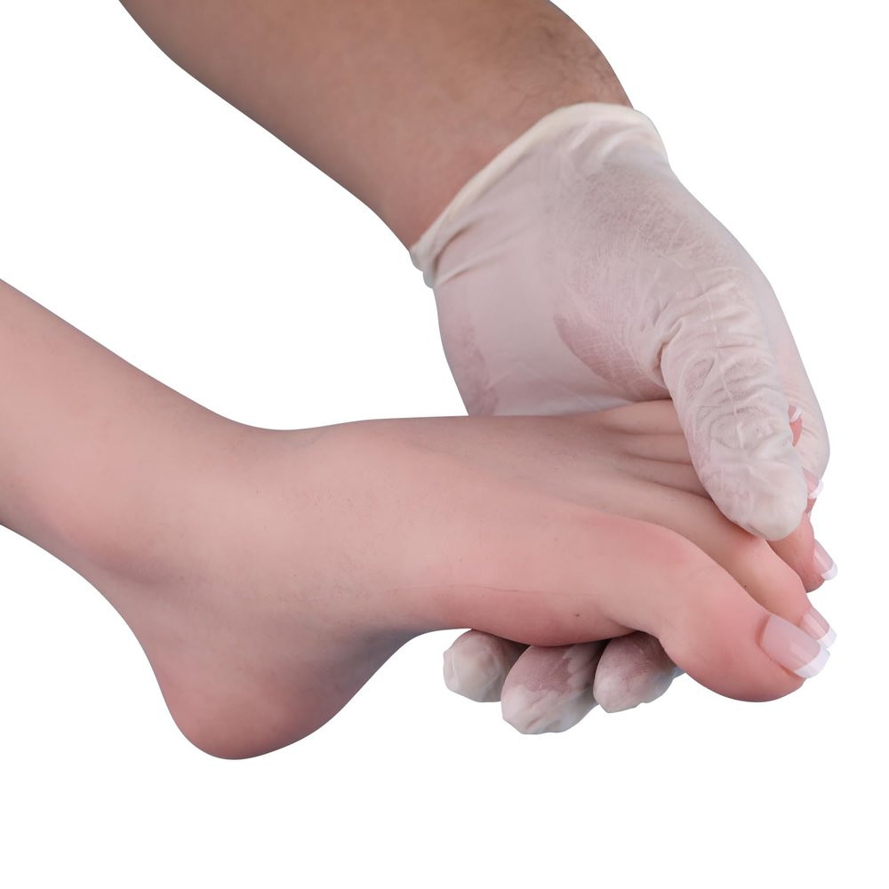 Yuewen Life-Size Silicone Female Foot Mode Touch and Look Realistic for Cosplay Jewerly Display Shoe Display Nail Practice (Left Foot, Ivory White)